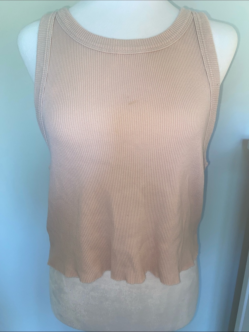 aerie Ribbed Tank Top in Light Blush